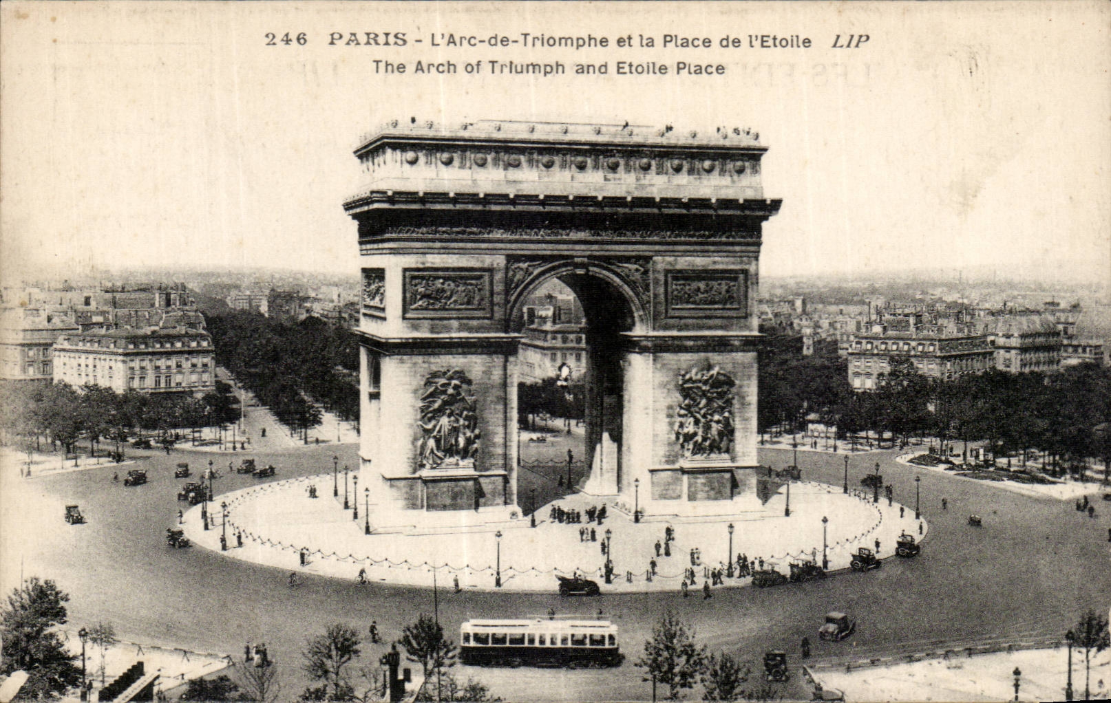 CPA Paris Arc de Triomphe and places it star