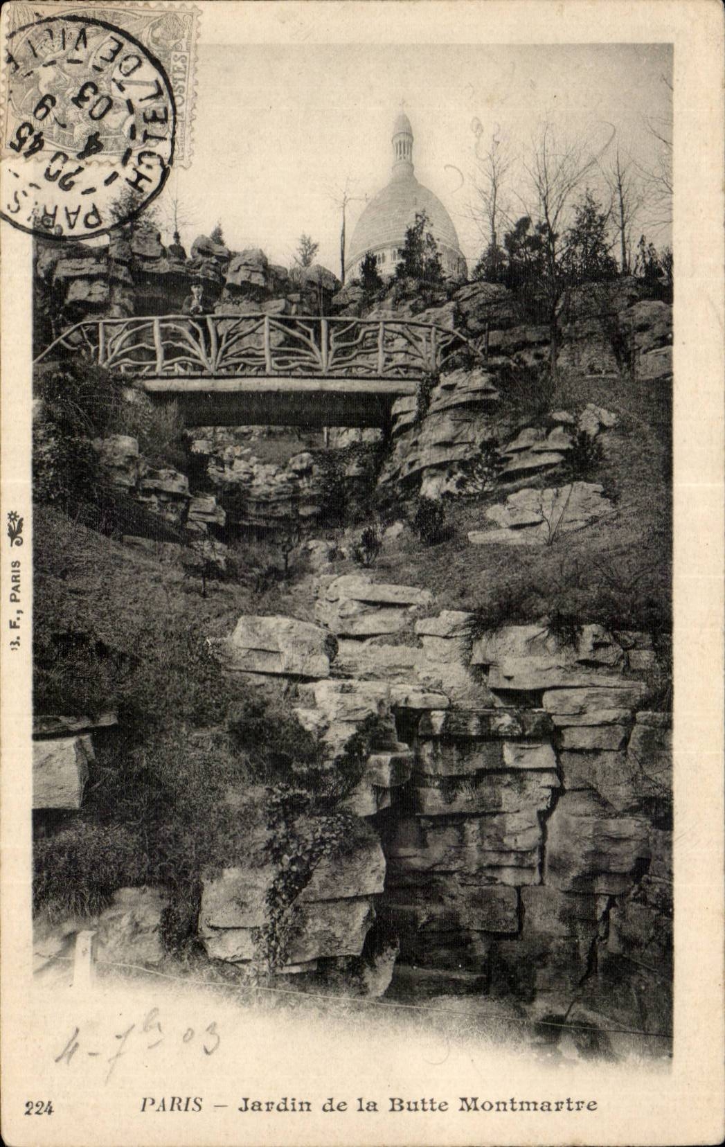 CPA Paris Jardin de la Butte Montmatrre