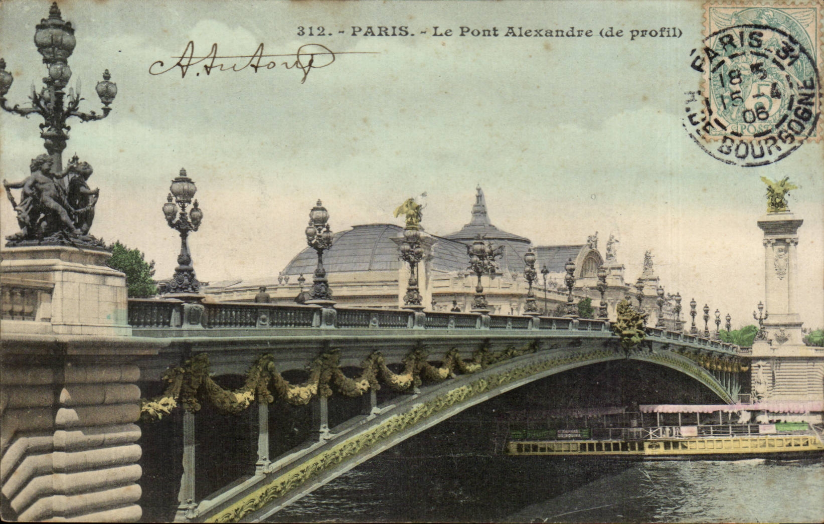 CPA Paris bridge Alexandre III of profile