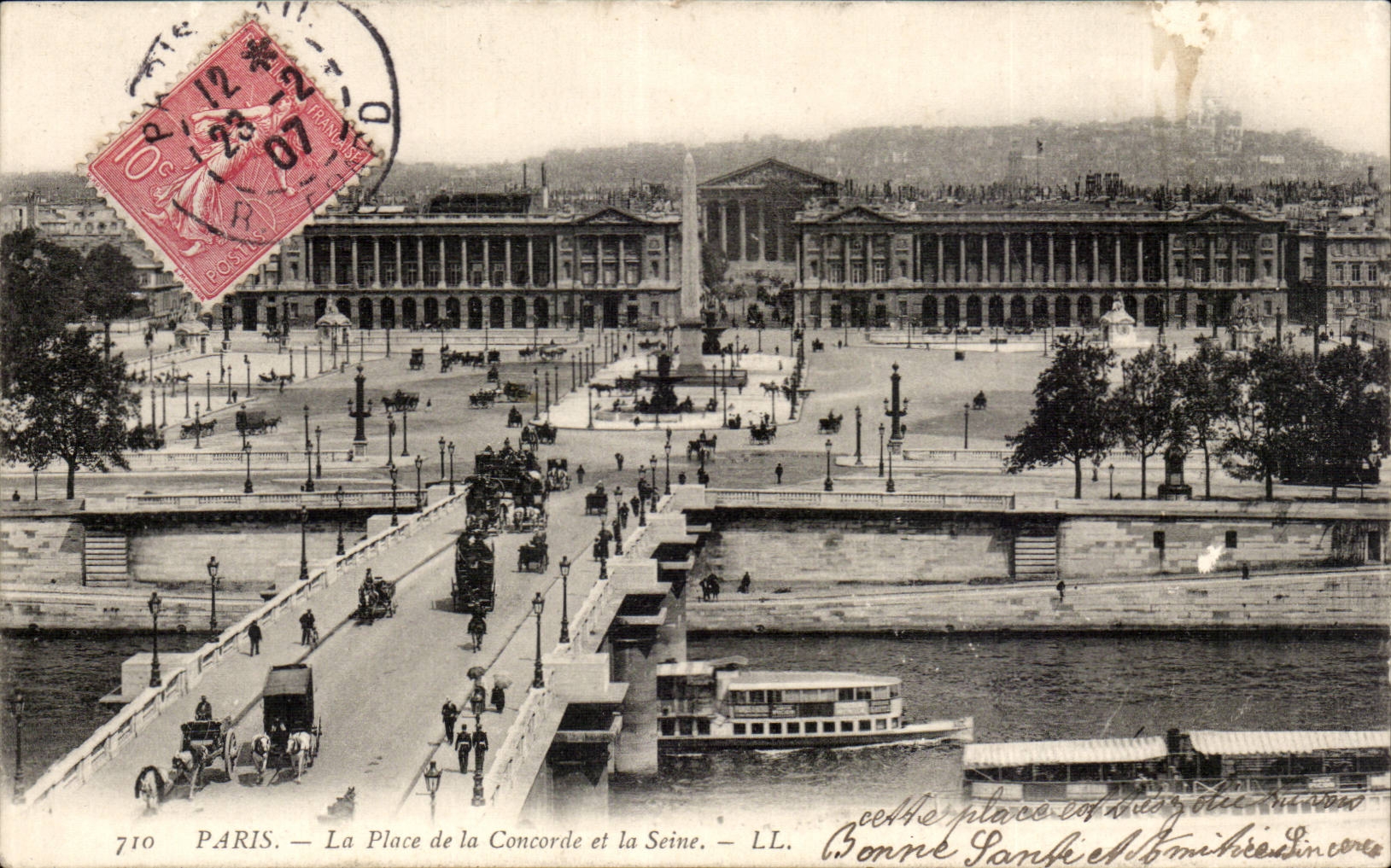 Paris CPA Panorama towards the place of the harmony