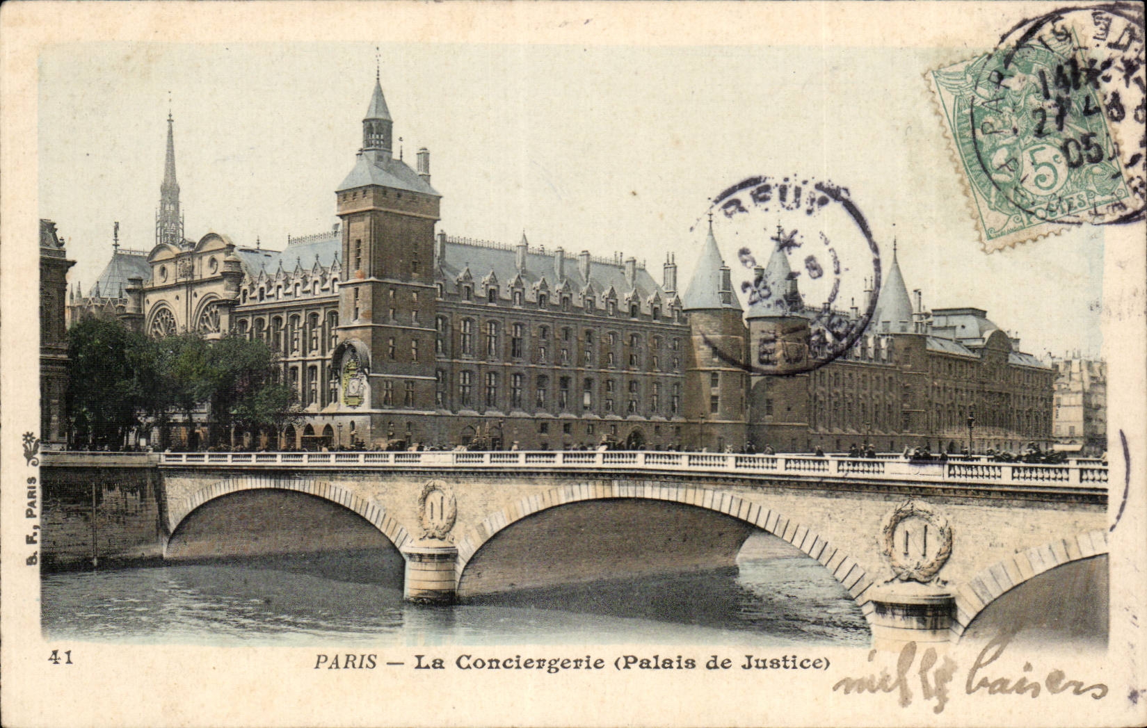 Paris CPA La conciergerie et le pont au change