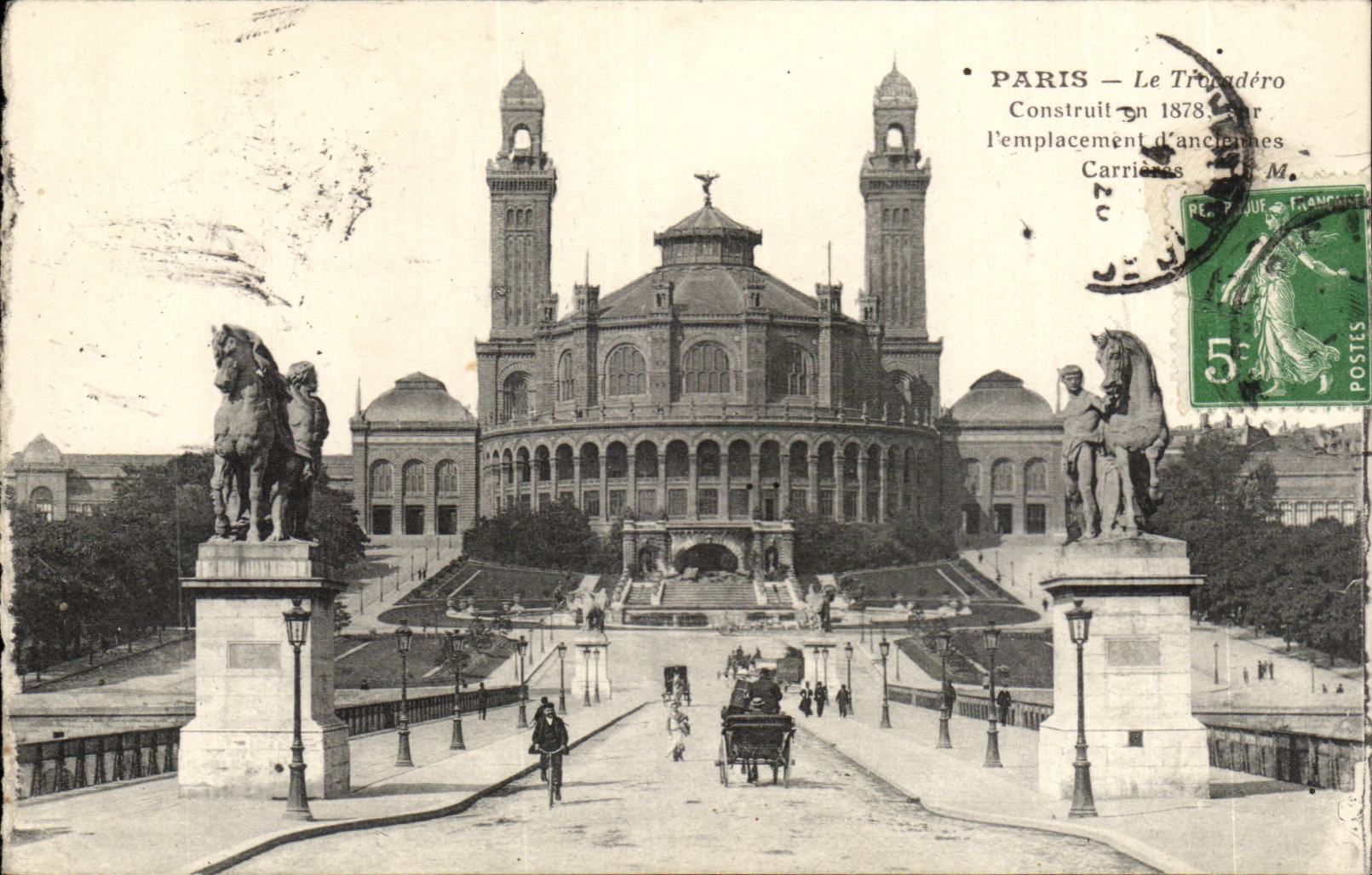 Paris CPA Trocadero and the bridge of iena
