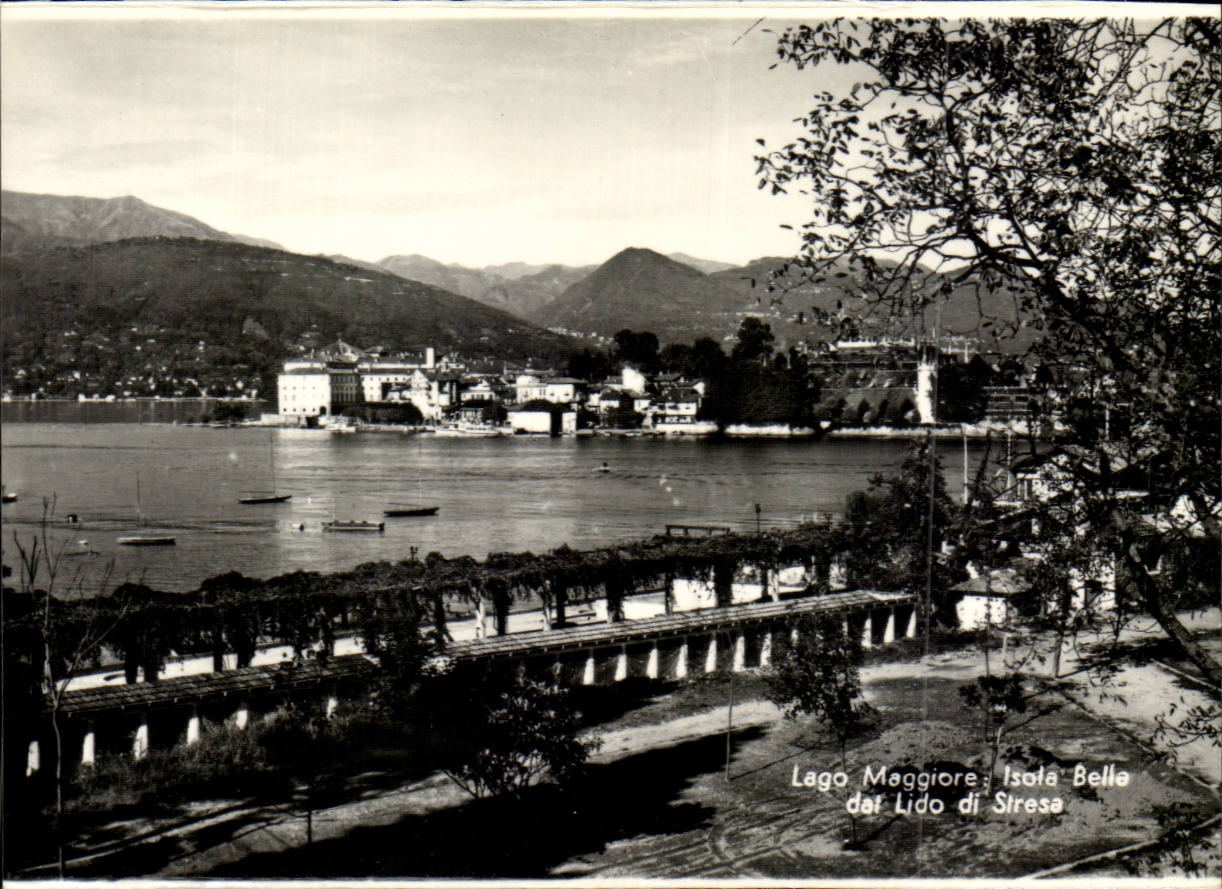 MODERNE KARTE Italien Italien Lago Maggiore isolierte schones Dal Lido di Stresa