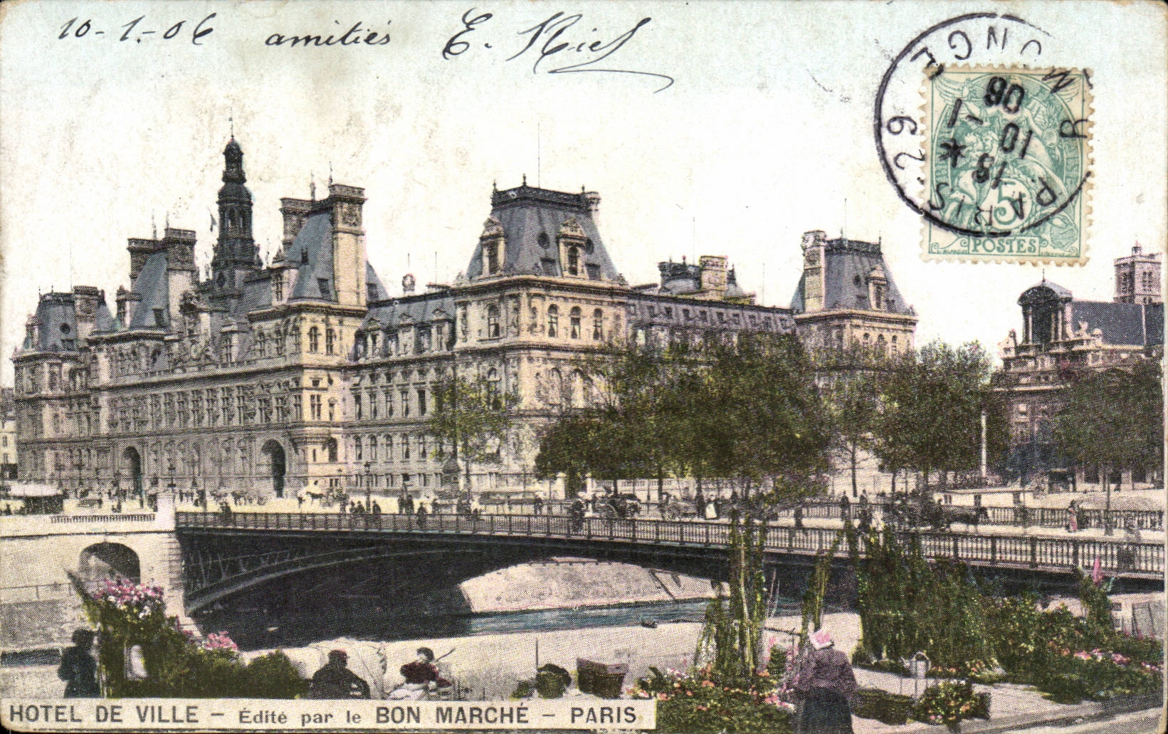 Paris CPA Hotel de ville (Marche aux fleurs)