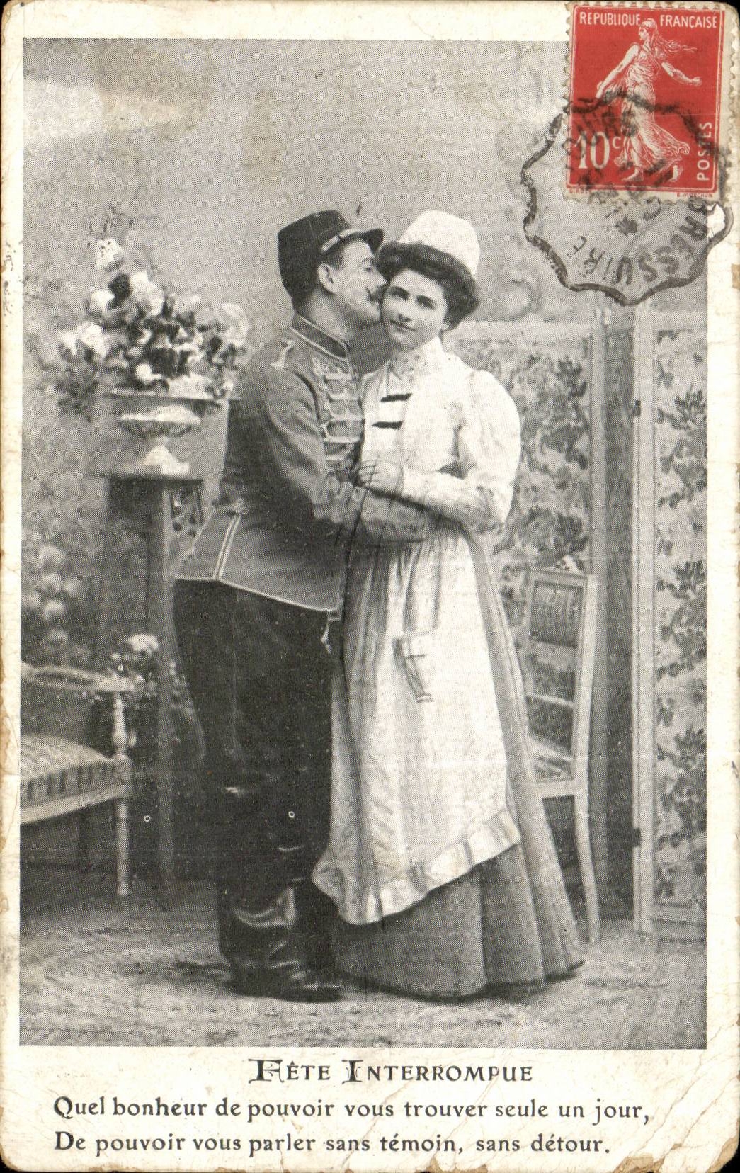 CPA Fantasy Man Celebrates stopped Militaria