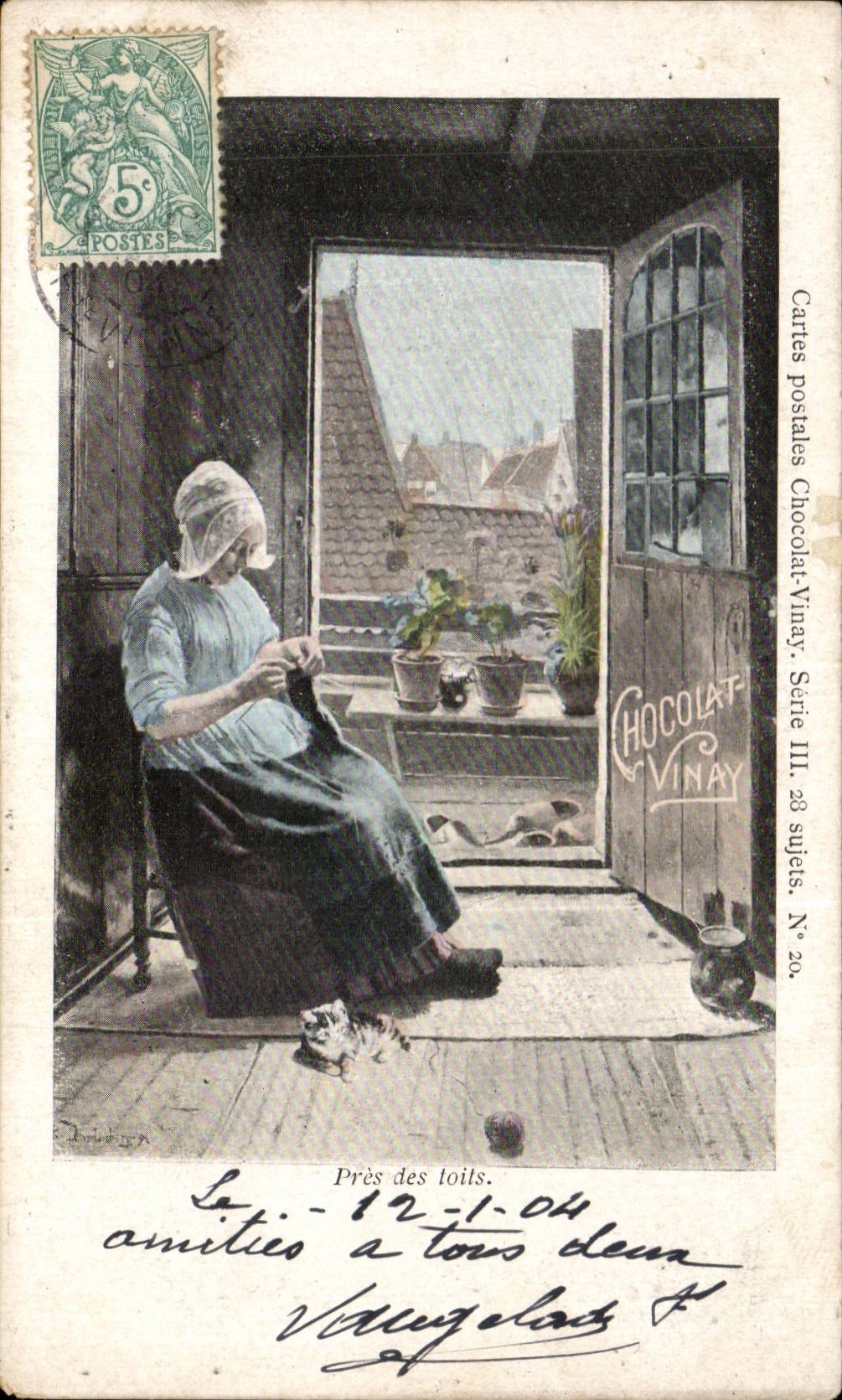 CPA Fantasy Woman Close to the roofs Vinay Chocolate