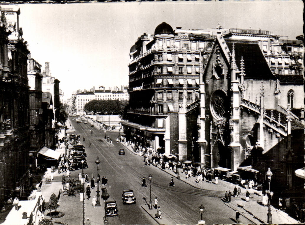 MODERN CARD Lyon the place of Cordeliers and the church Saint Bonnaventure