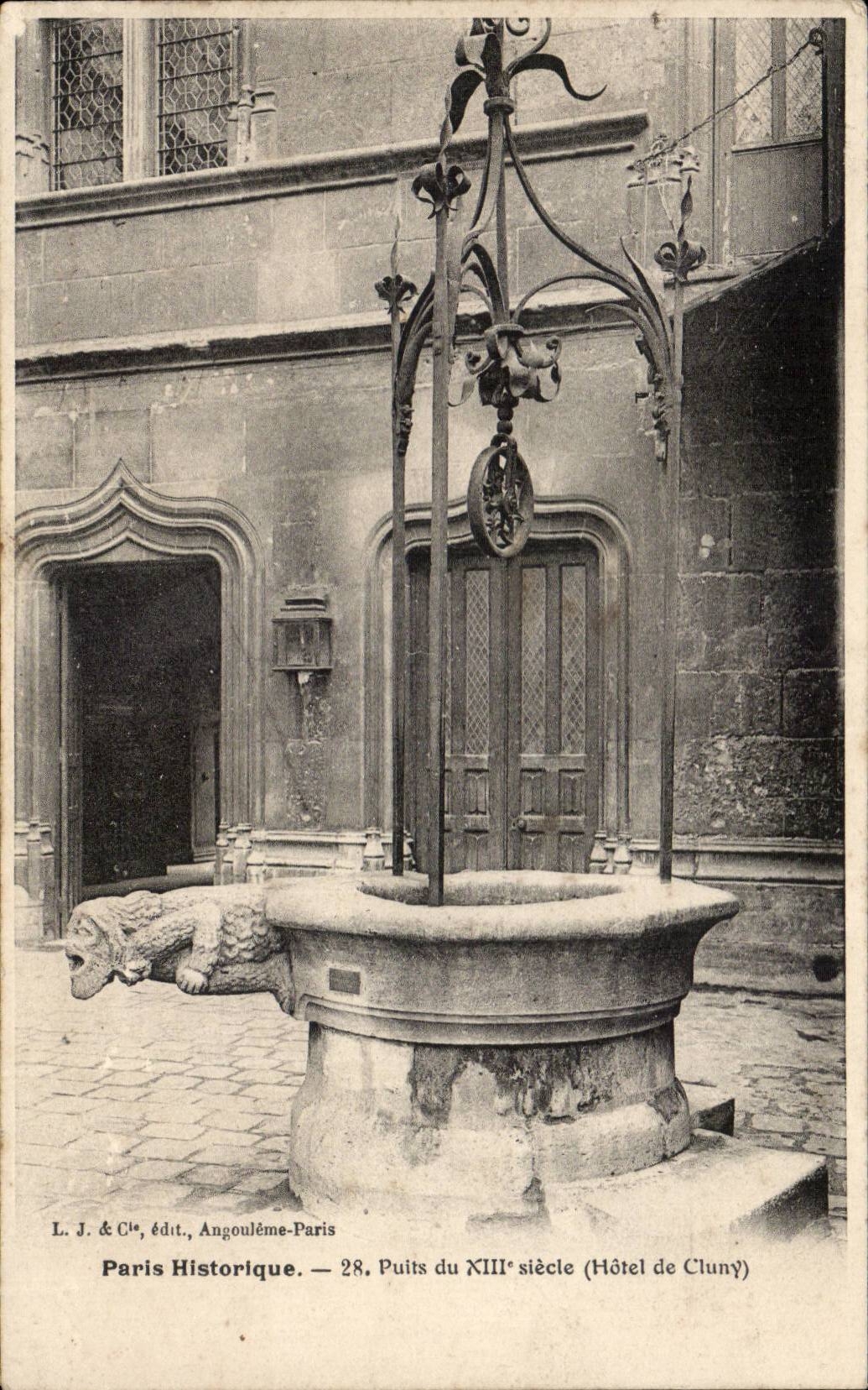 Paris CPA Hotel of Cluny Well of 13th