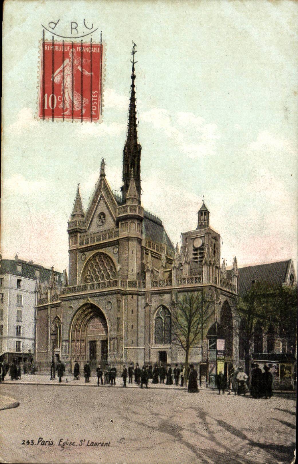 Paris CPA Eglise Saint Laurent