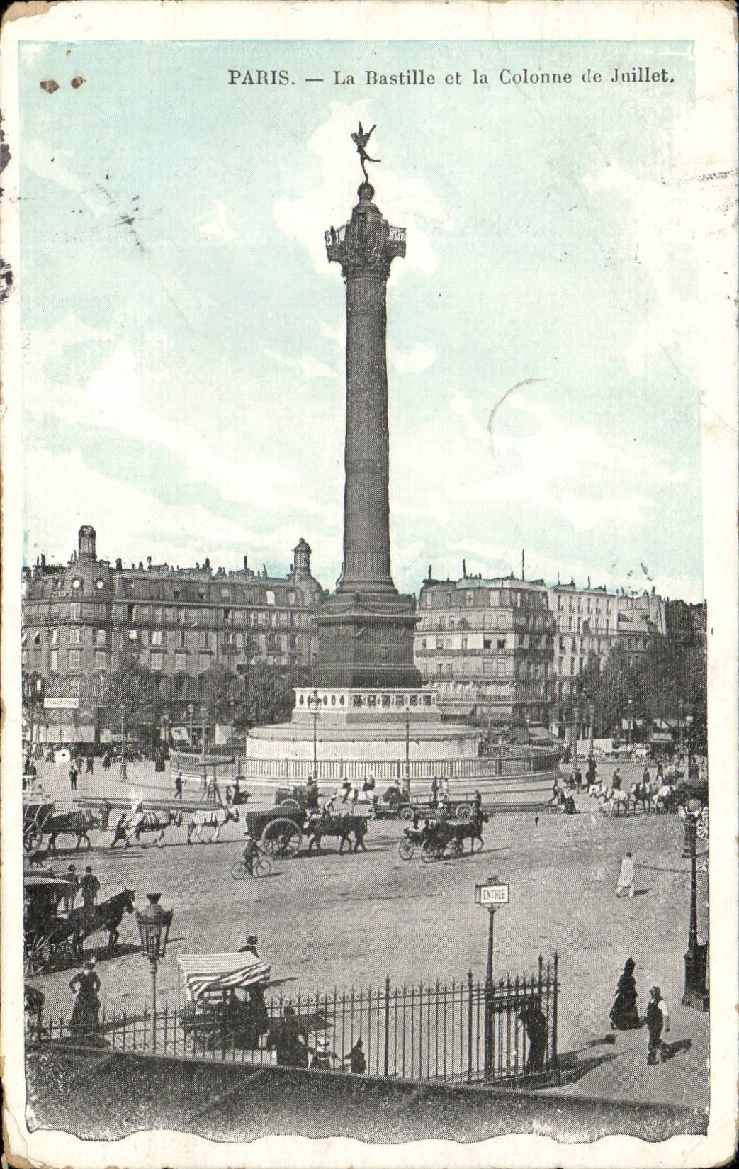 CPA Paris die Bastille und die Spalte von Juli