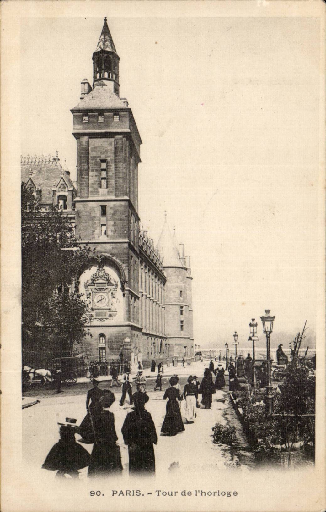 Paris CPA tour de l'horloge ( marche aux fleurs )