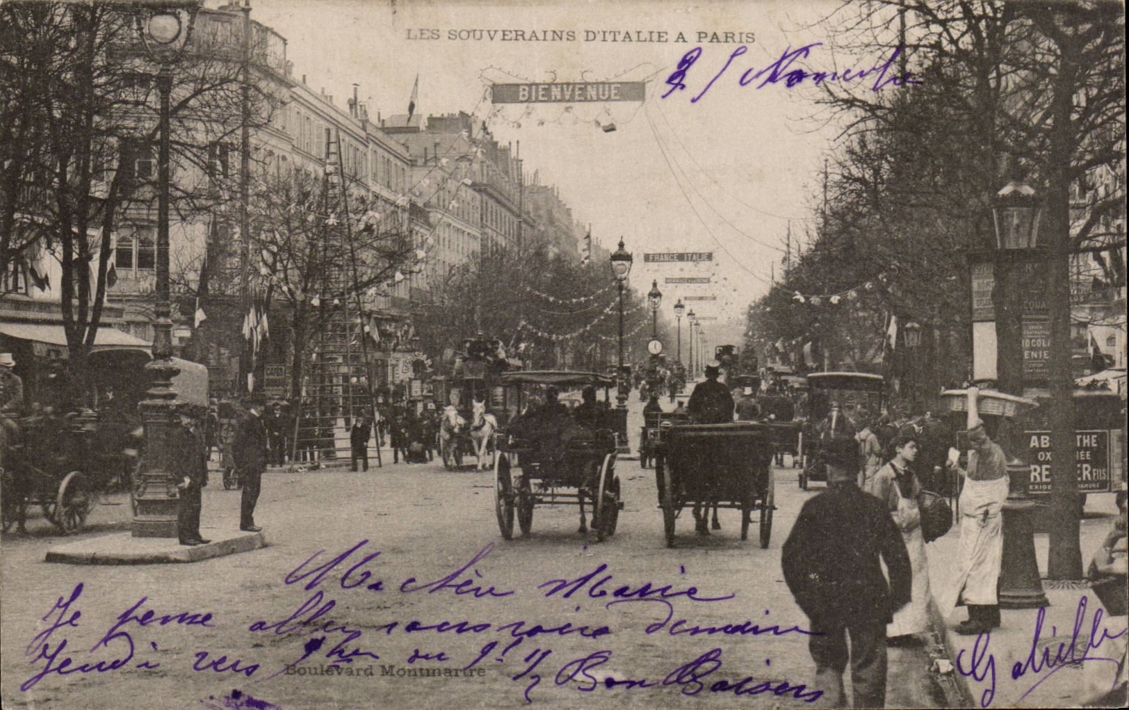Paris CPA Souverains d' italie a Paris Boulevard de Montmartre