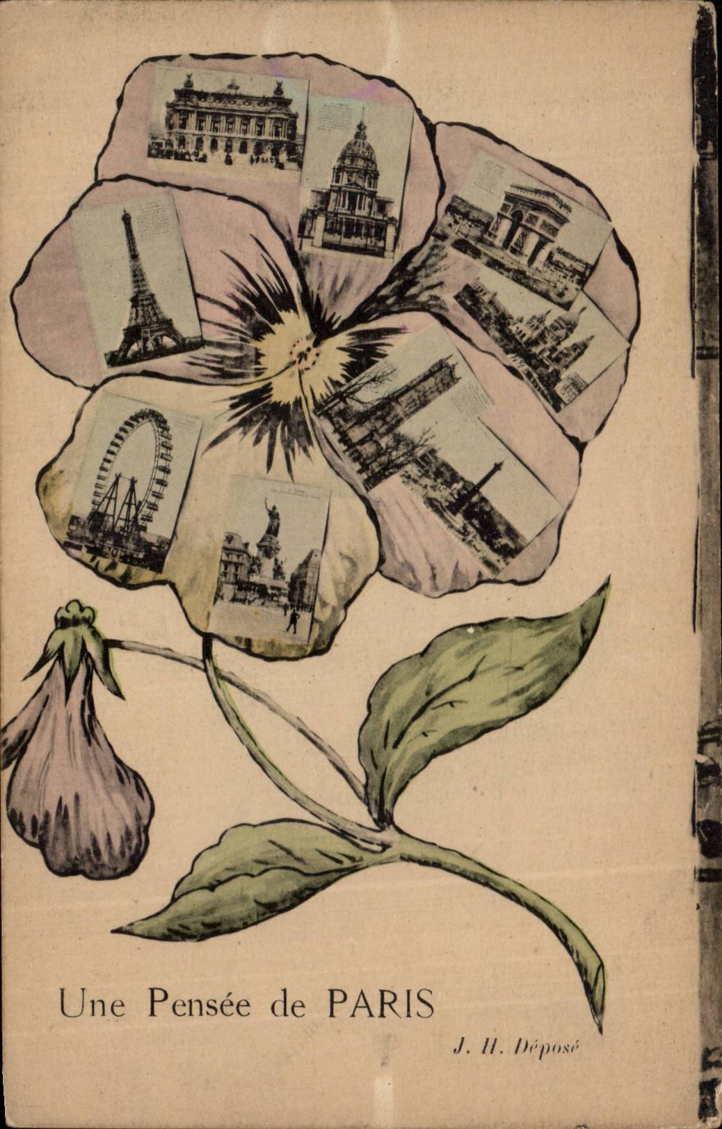 Paris CPA Une pensee de Paris