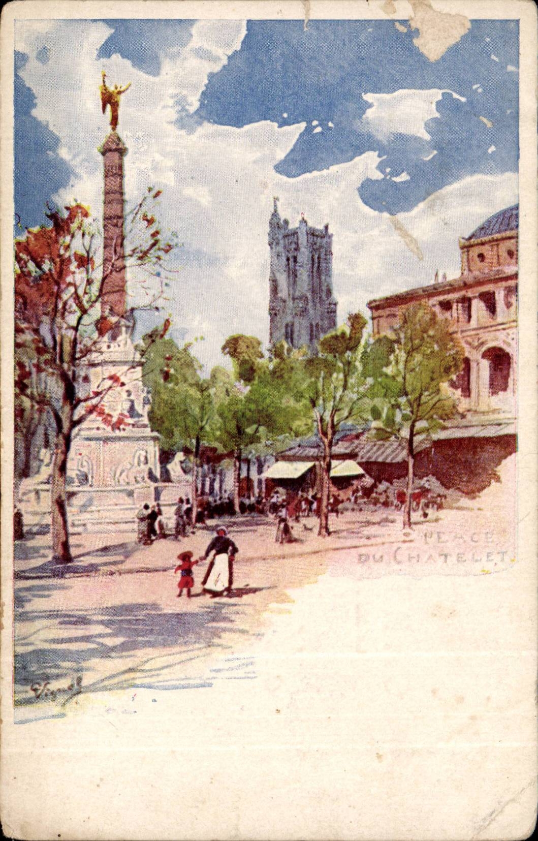 Paris CPA Place du chatelet