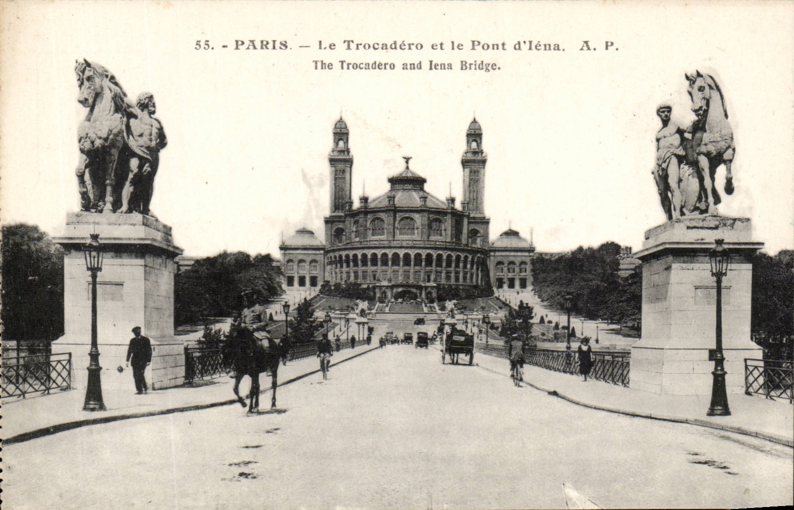 Paris CPA Trocadero and bridge of Iena