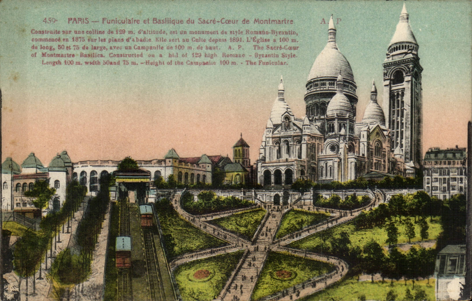 Paris CPA Funiculaire Montmartre Sacre Coeur