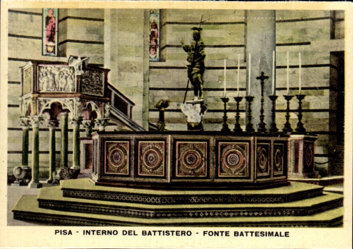 CPSM Italy Italia Rammed Interno del Battistero Fonte Battesimale