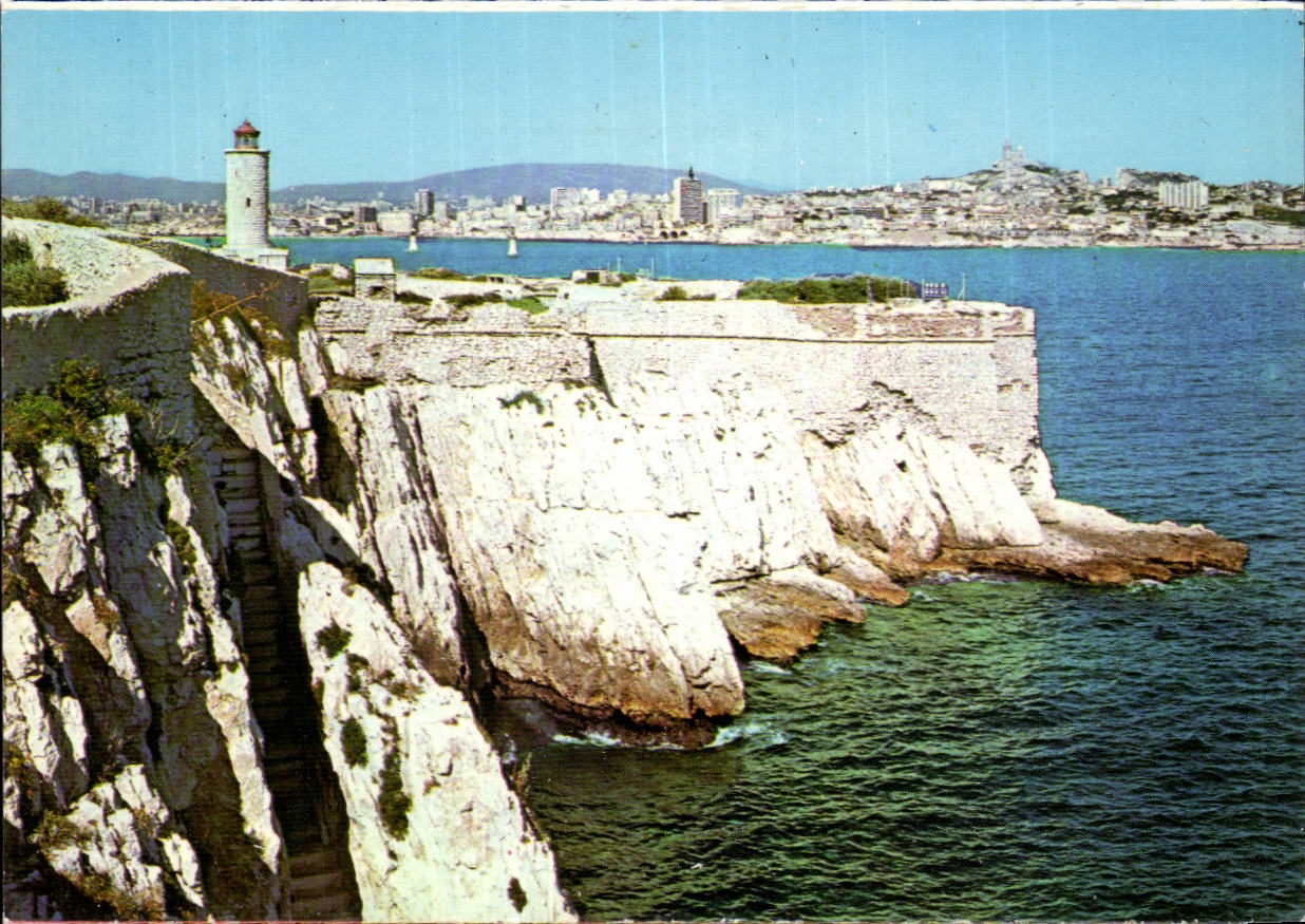 CPSM Maroc Marseille Chateau d'if Phare du chaetau Lighthouse Corniche Kennedy 
