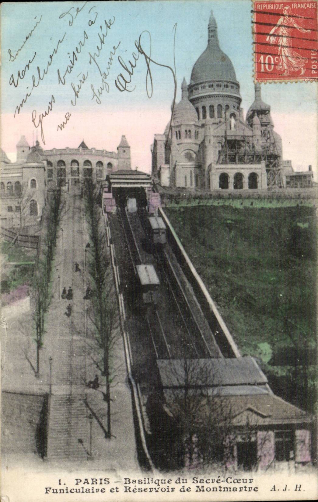 Paris CPA Funiculaire de Montmartre Sacre coeur