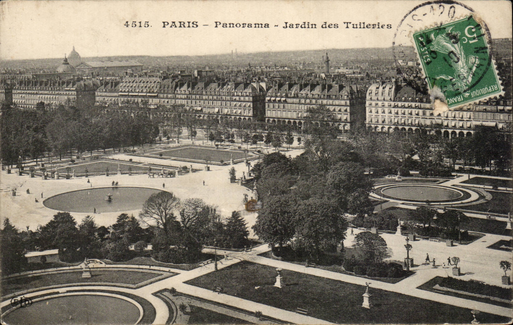 Paris CPA Panorama Jardin des tuileries