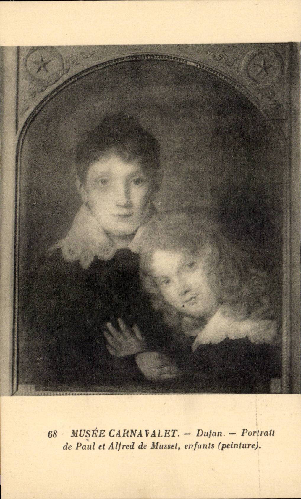 CPA Fantaisie Femme Musee CArnavalet Dufan Portrait de Paul et Alfred de Musset Enfants