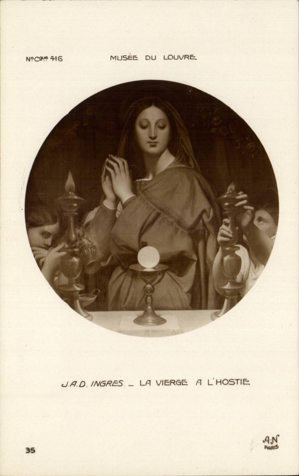 CPA Musee du Louvre Paris Ingres La vierge a l'hostie