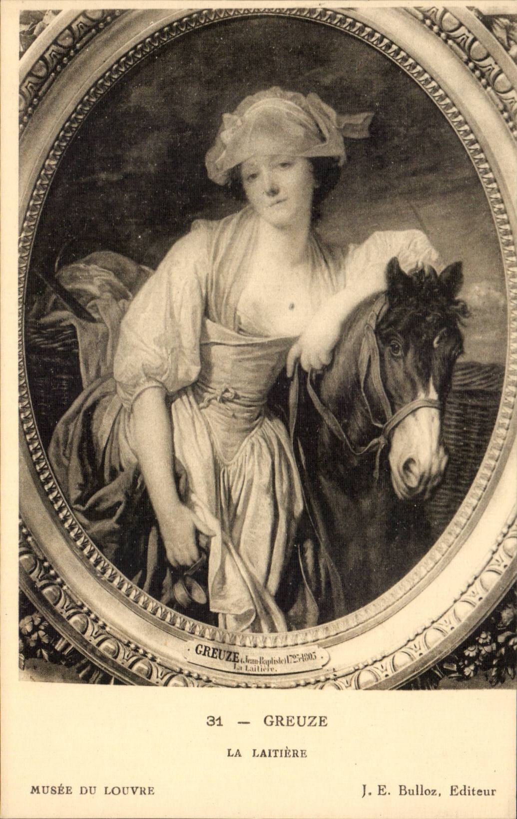 CPA Greuze La laitiere Musee du Louvre Paris Cheval Horse