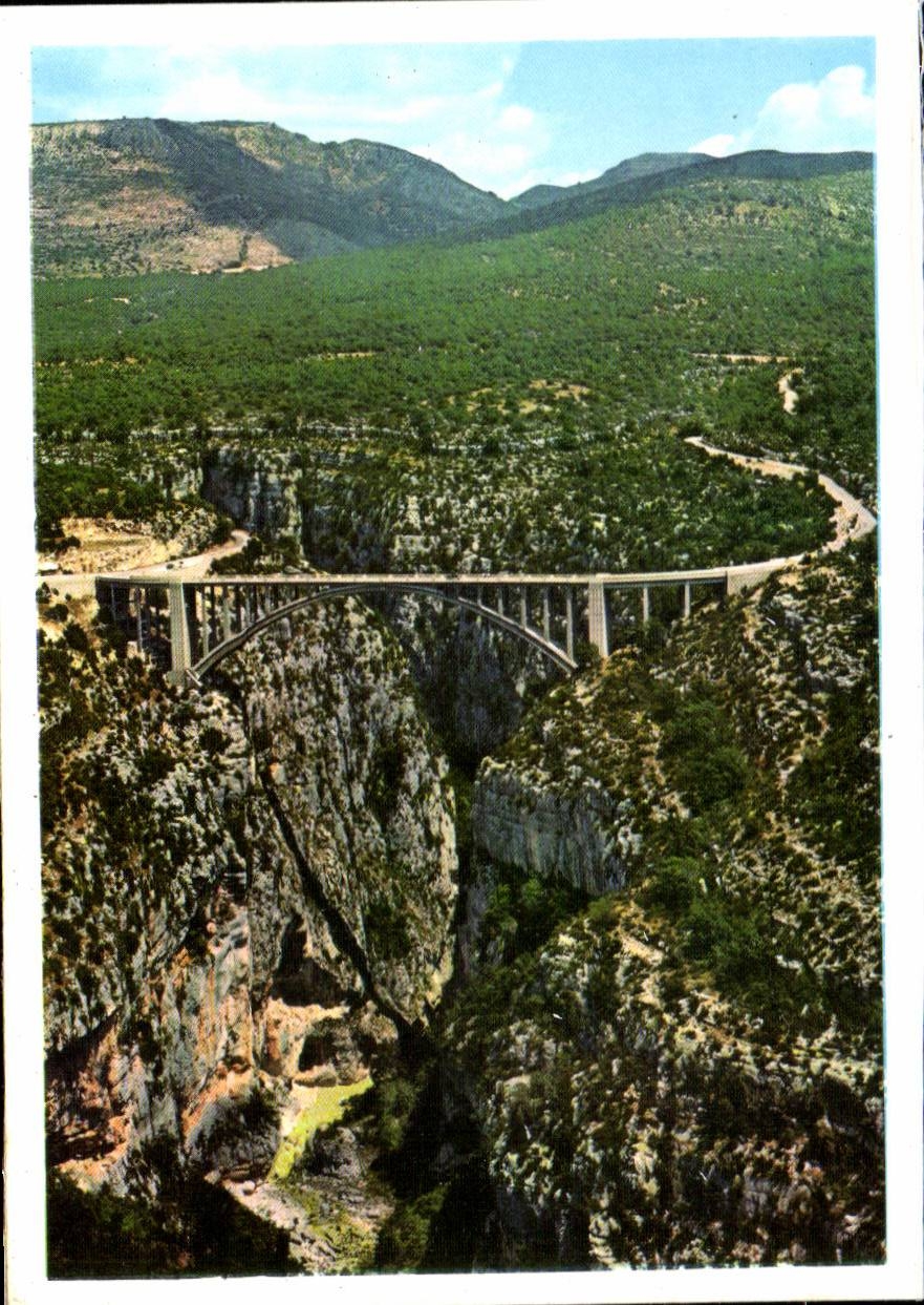 CPSM Gorges du Verdon La route Varoise et le pont sur l'Artuby
