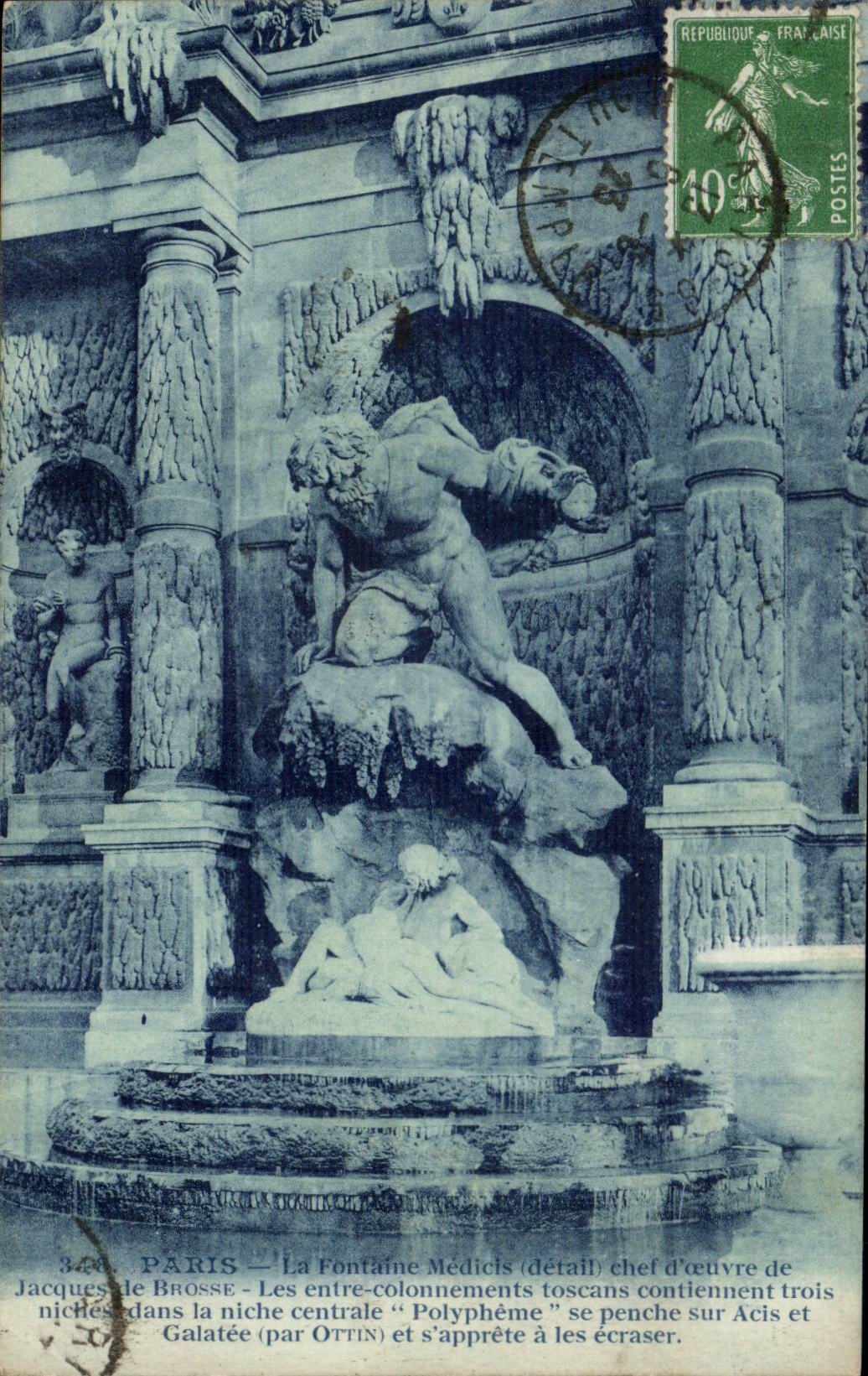 Paris CPA Medicis Fountain