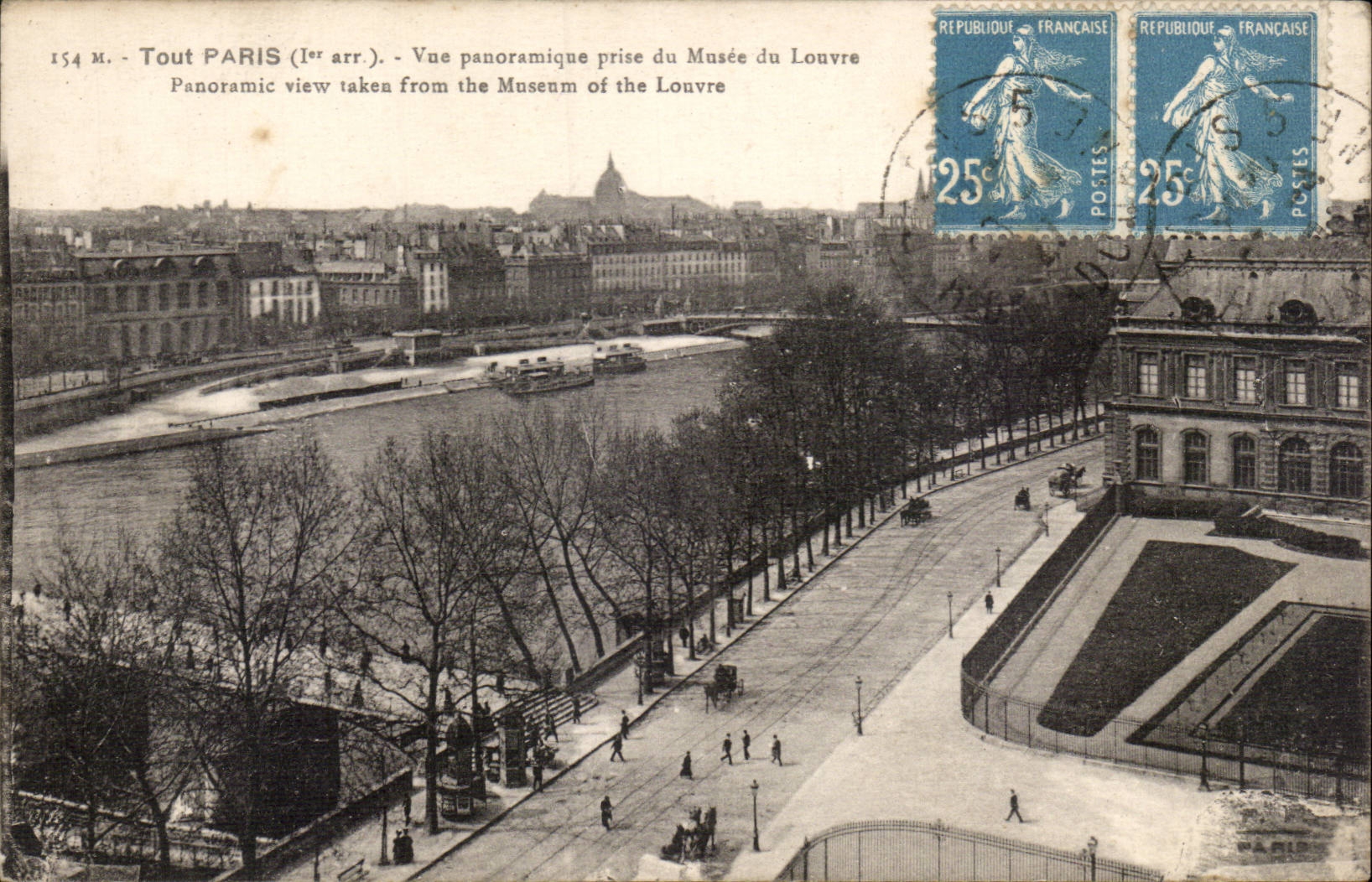 Paris CPA Vue panoramique prise du musee du Louvre