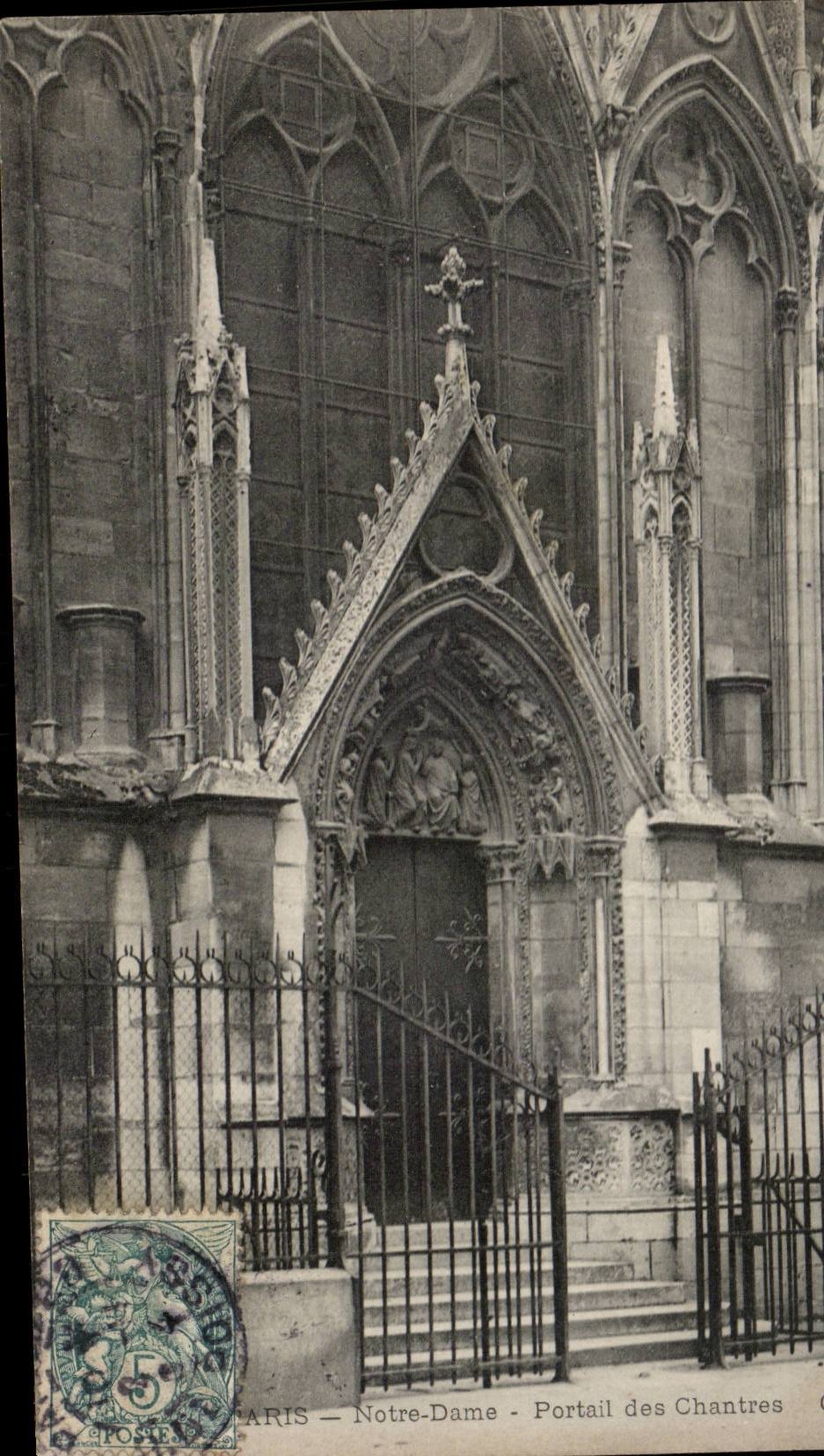 Paris CPA Notre Dame Portail des Chantres