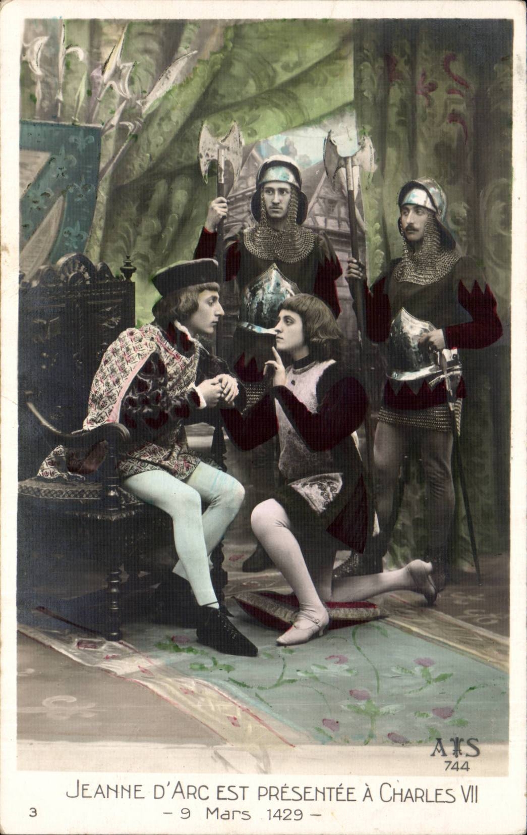 CPA Phantasie Jeanne des Bogens ist presentee hat Cahrles VII 9 Marz 1429