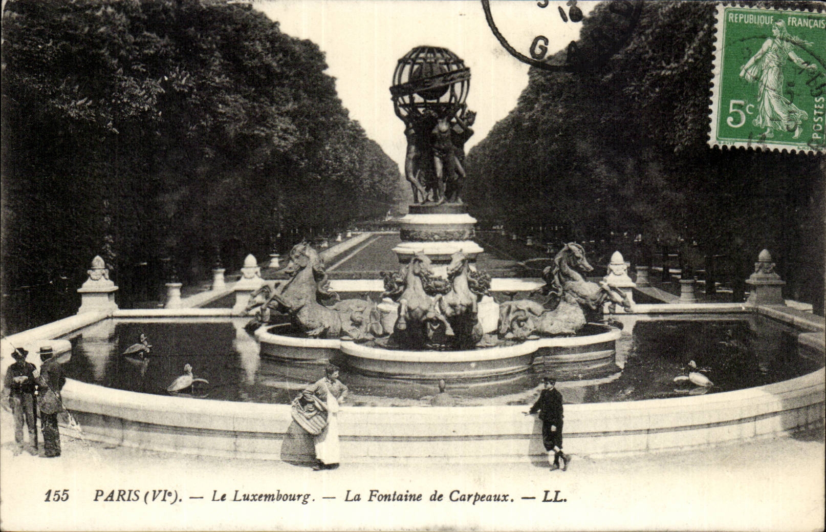 Paris CPA Luxembourg the fountain of Carpeaux