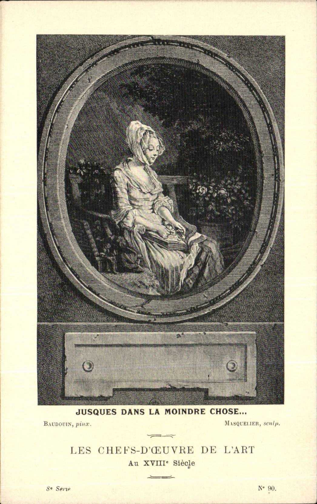 CPA Fantaisie Les chefs d'oeuvre de l'art du 18eme Jusques dans la moindre chose Baudouin Masquelier
