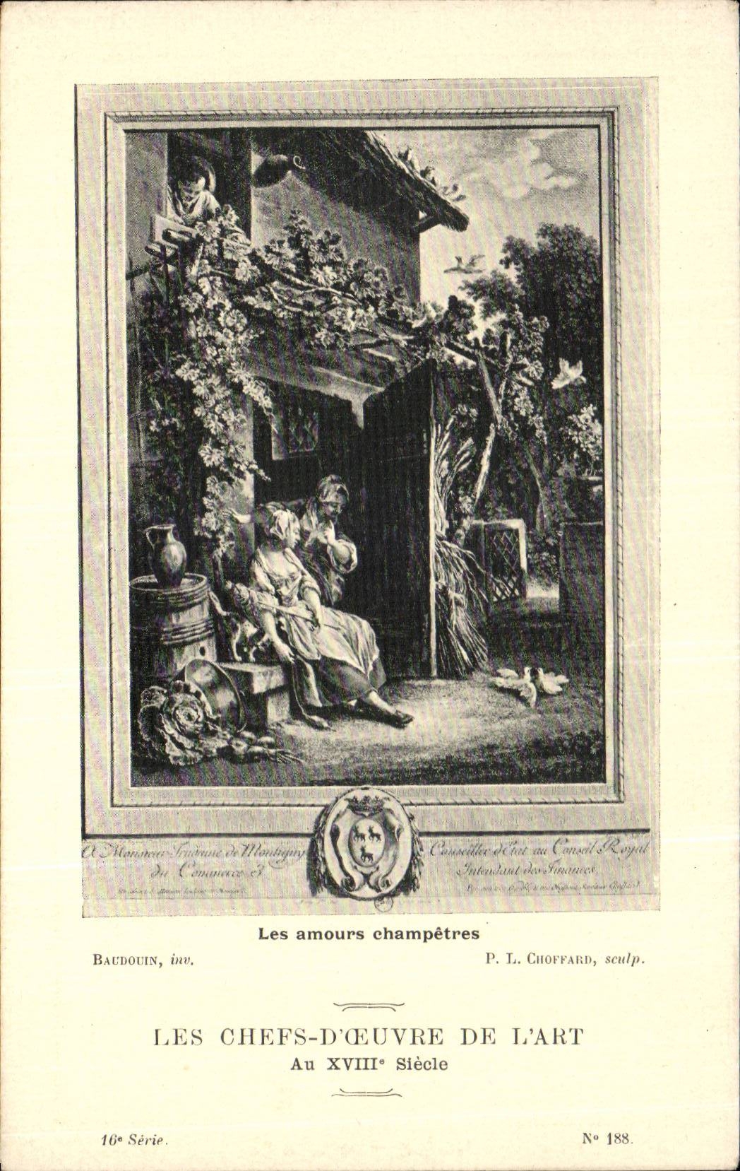 CPA Fantaisie Les chefs d'oeuvre de l'art du 18eme Les amours champetres Baudouin Choffard