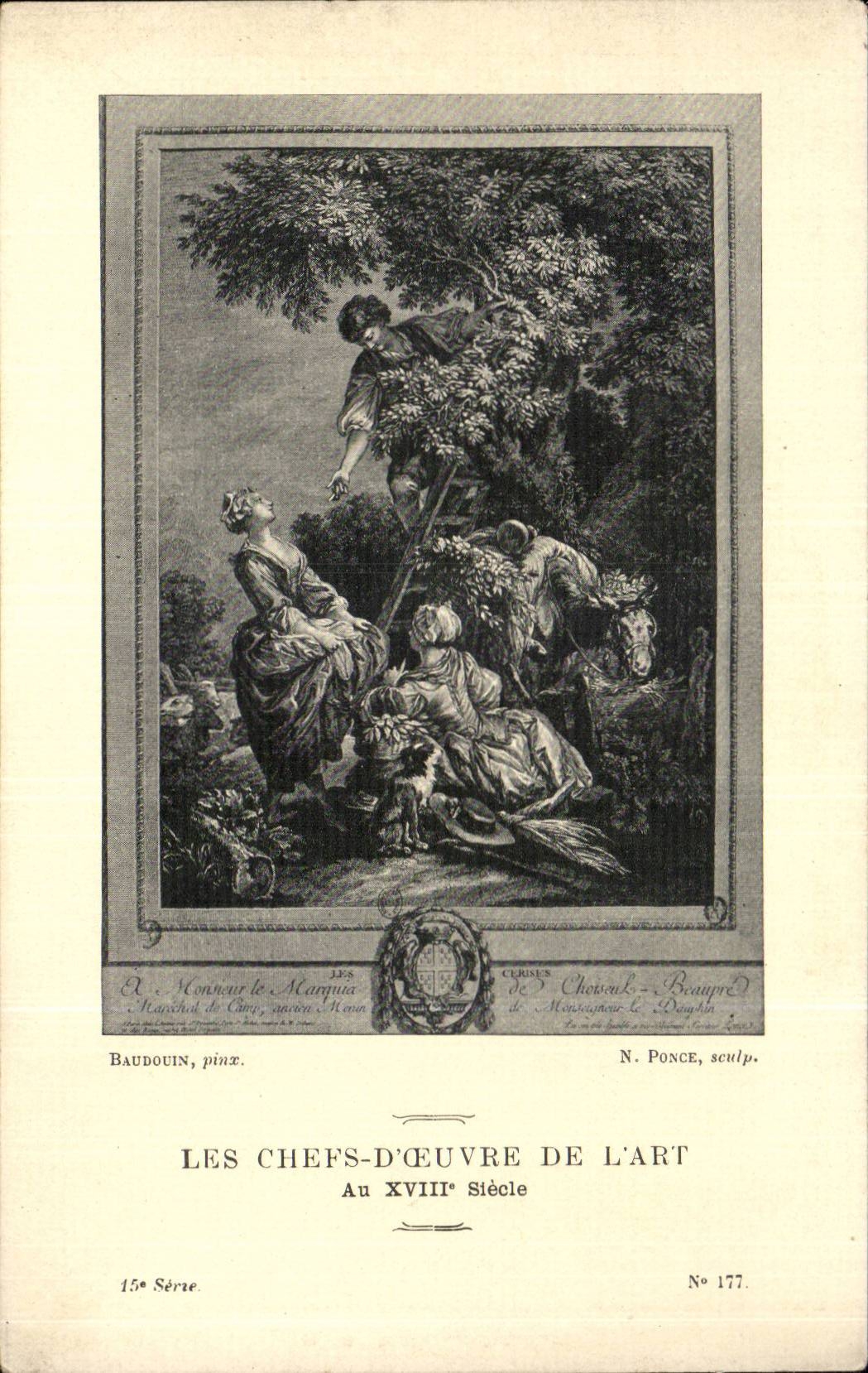 CPA Fantaisie Les chefs d'oeuvre de l'art du 18eme Les cerises Baudouin Ponce