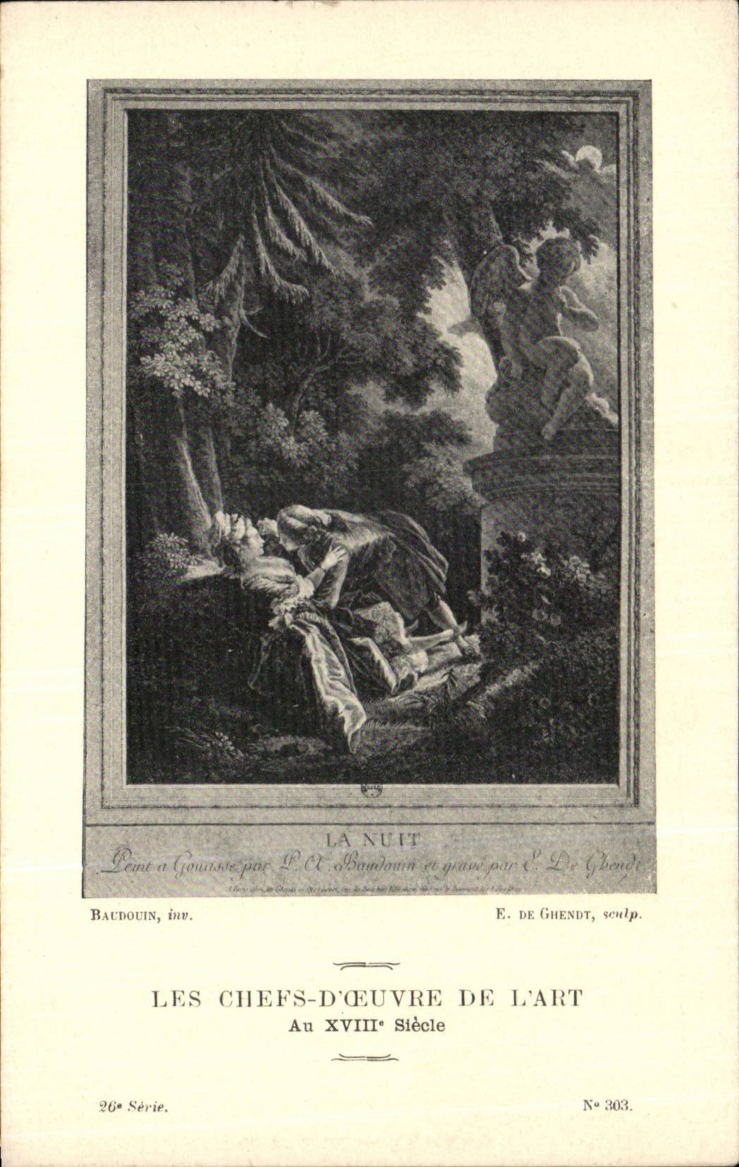 CPA Fantaisie Les chefs d'oeuvre de l'art du 18eme La nuit Baudouin De Ghendt