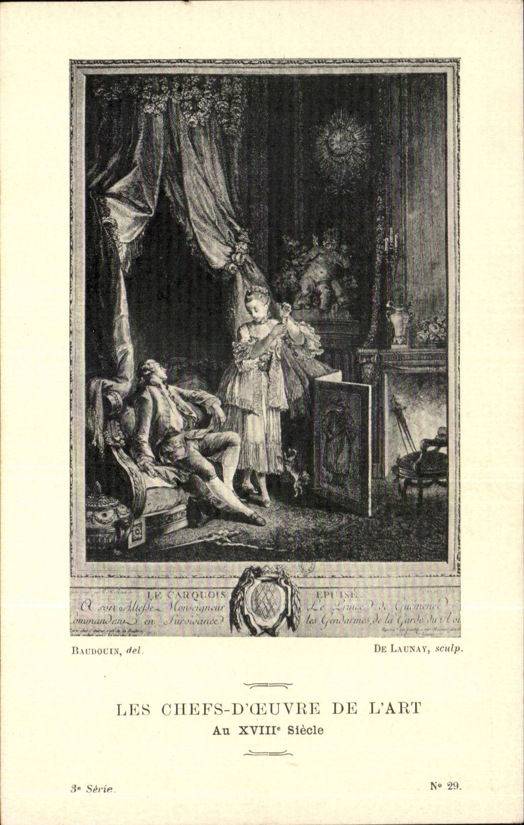 CPA Fantaisie Les chefs d'oeuvre de l'art du 18eme Le carquois epuise Baudouin De Launay