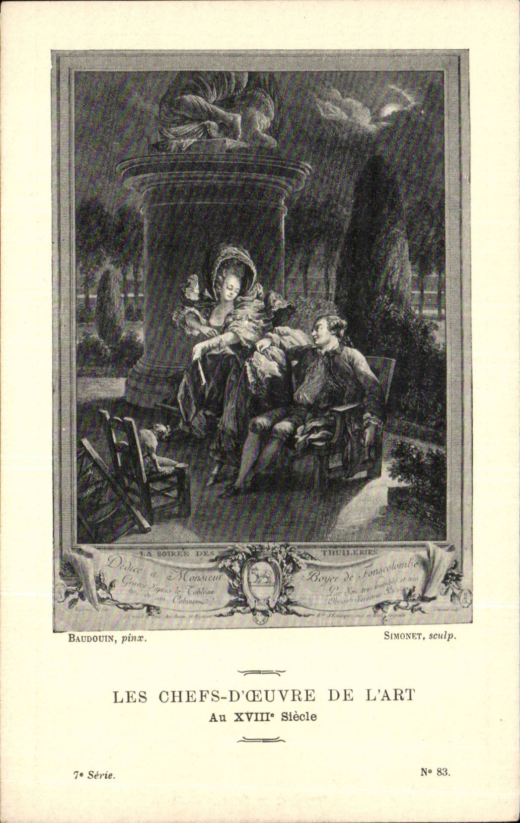 CPA Fantaisie Les chefs d'oeuvre de l'art du 18eme la soiree des Thuileries Tuileries Baudouin Simonet