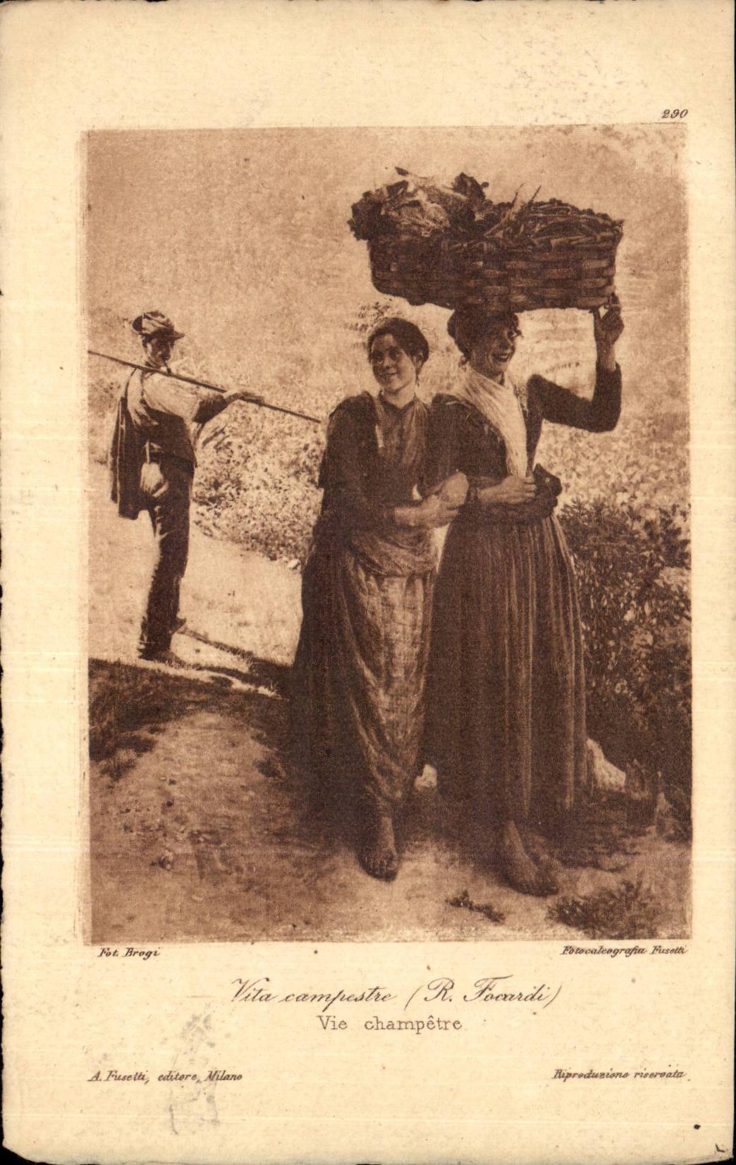 CPA Vita Campestre Life pastoral Folklore Costume