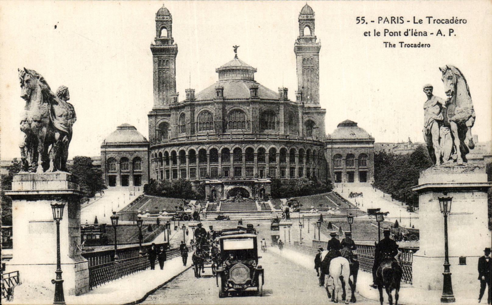 Paris CPA Trocadero and bridge of Iena