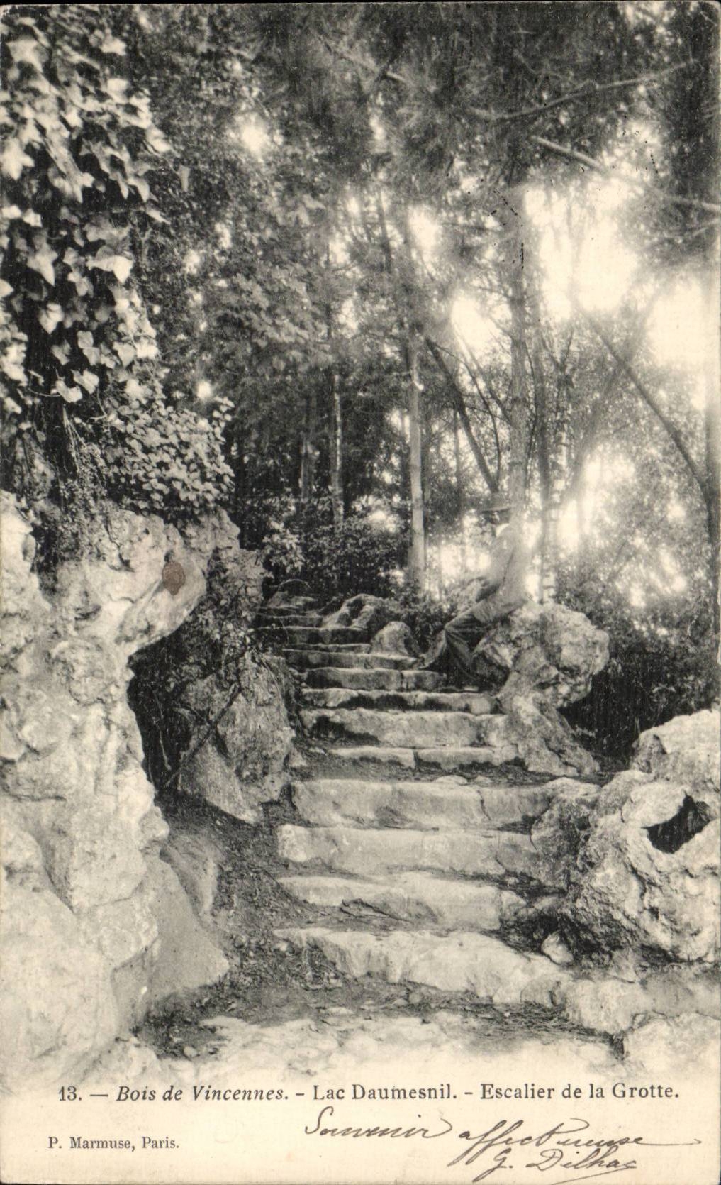 Paris CPA Wood of Vincennes Lake Daumesnil Staircase of the cave