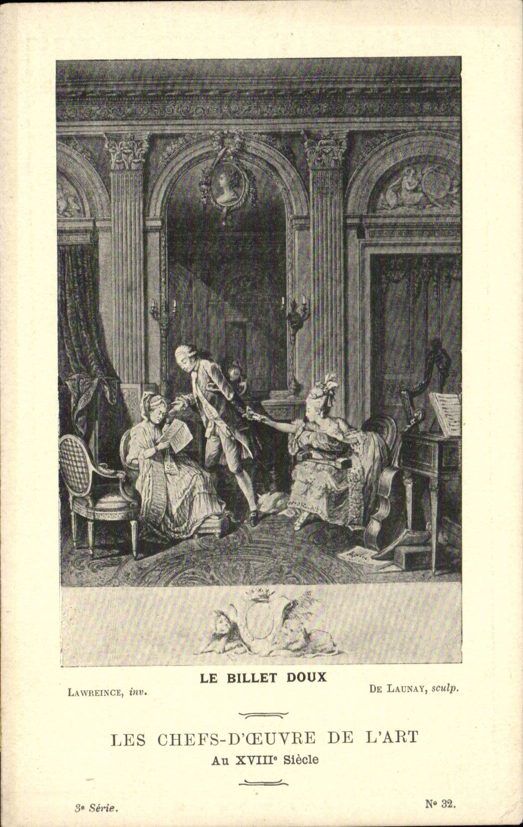 CPA Fantaisie Les chefs d'oeuvre de l'art du 18eme Le billet doux Lawrence De launay
