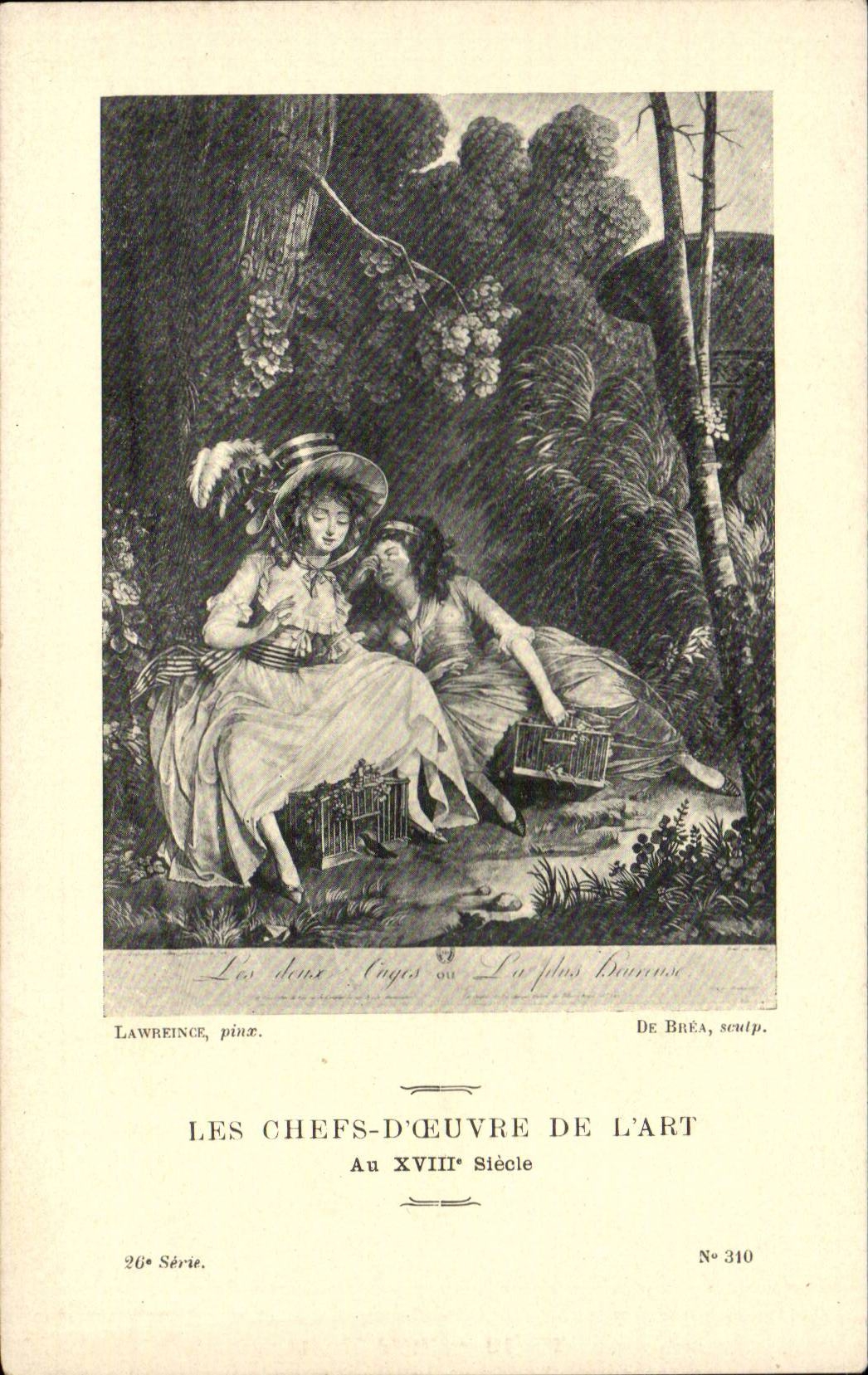 CPA Fantaisie Les chefs d'oeuvre de l'art du 18eme Les deux cages Lawrence De Brea