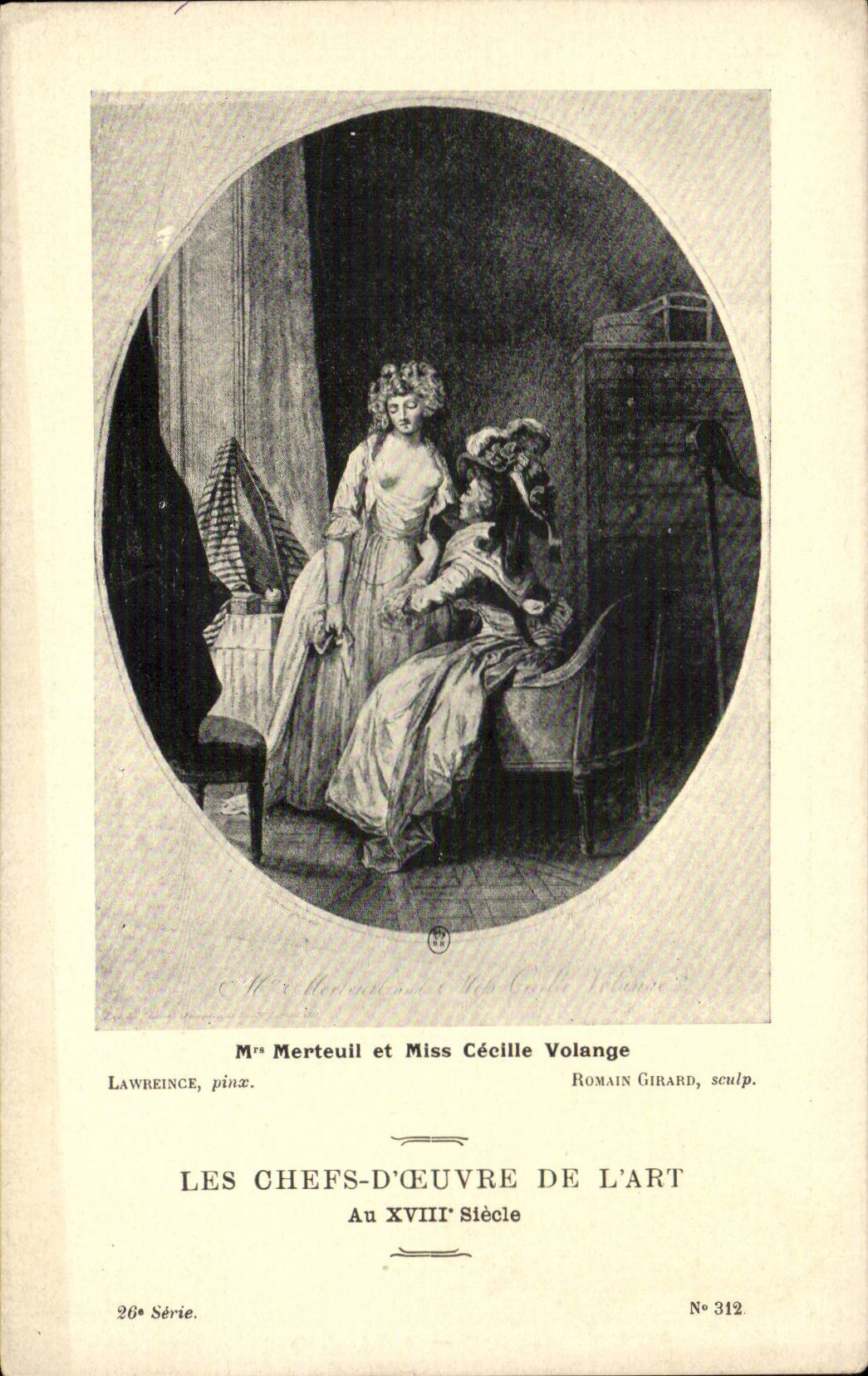 CPA Fantasy chiefs of work of art of 18th Mrs Merteuil and Miss Cecile Volange Lawrence Girard Erotic