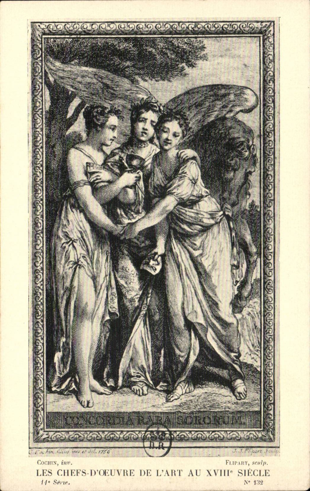 CPA Fantaisie Les chefs d'oeuvre de l'art du 18eme Concorda Rara Sororum Cochin Flipart