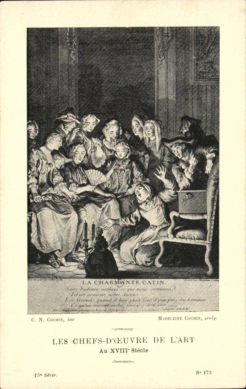 CPA Fantaisie Les chefs d'oeuvre de l'art du 18eme a charmante catin Cochin 