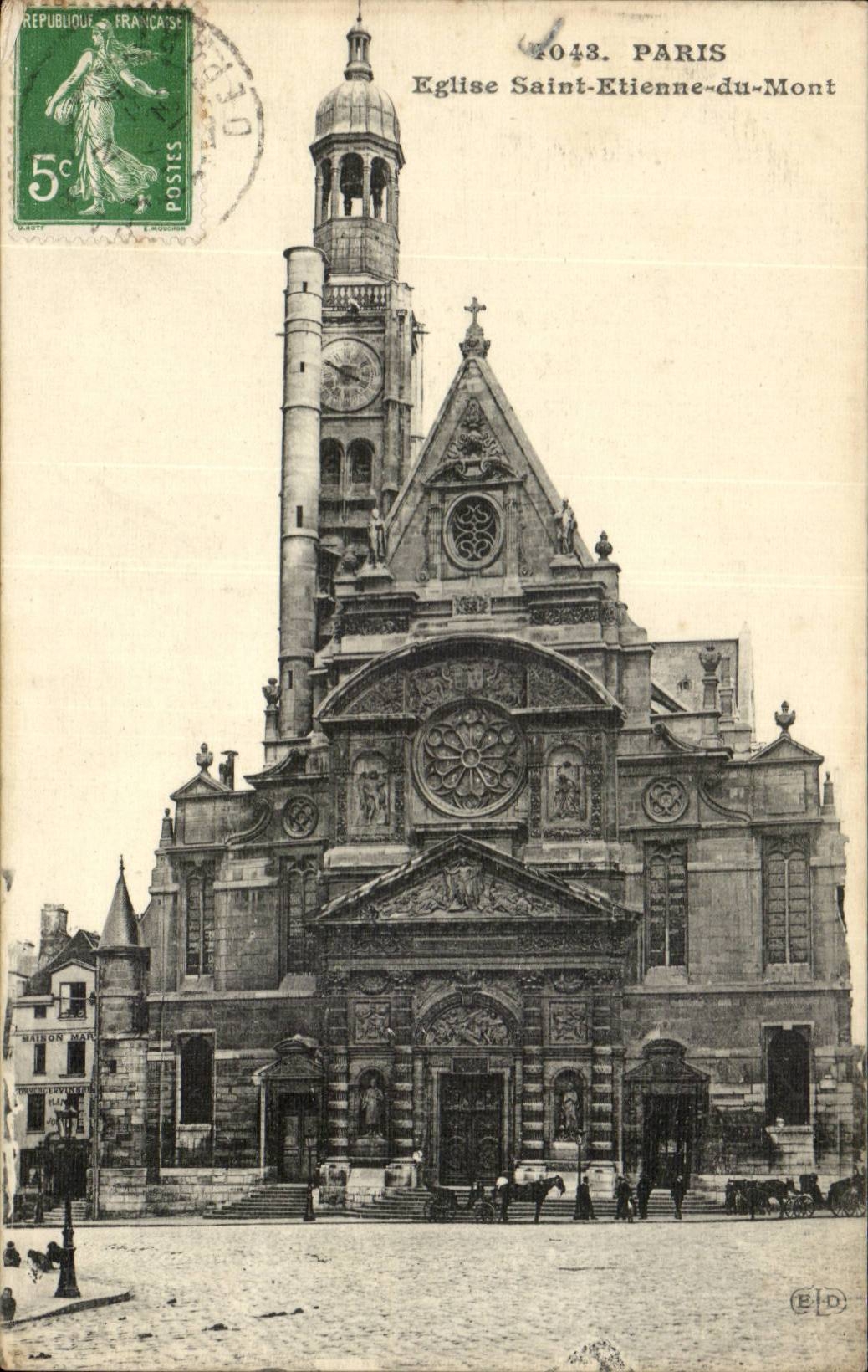 Paris CPA Church St Etienne of the Mount