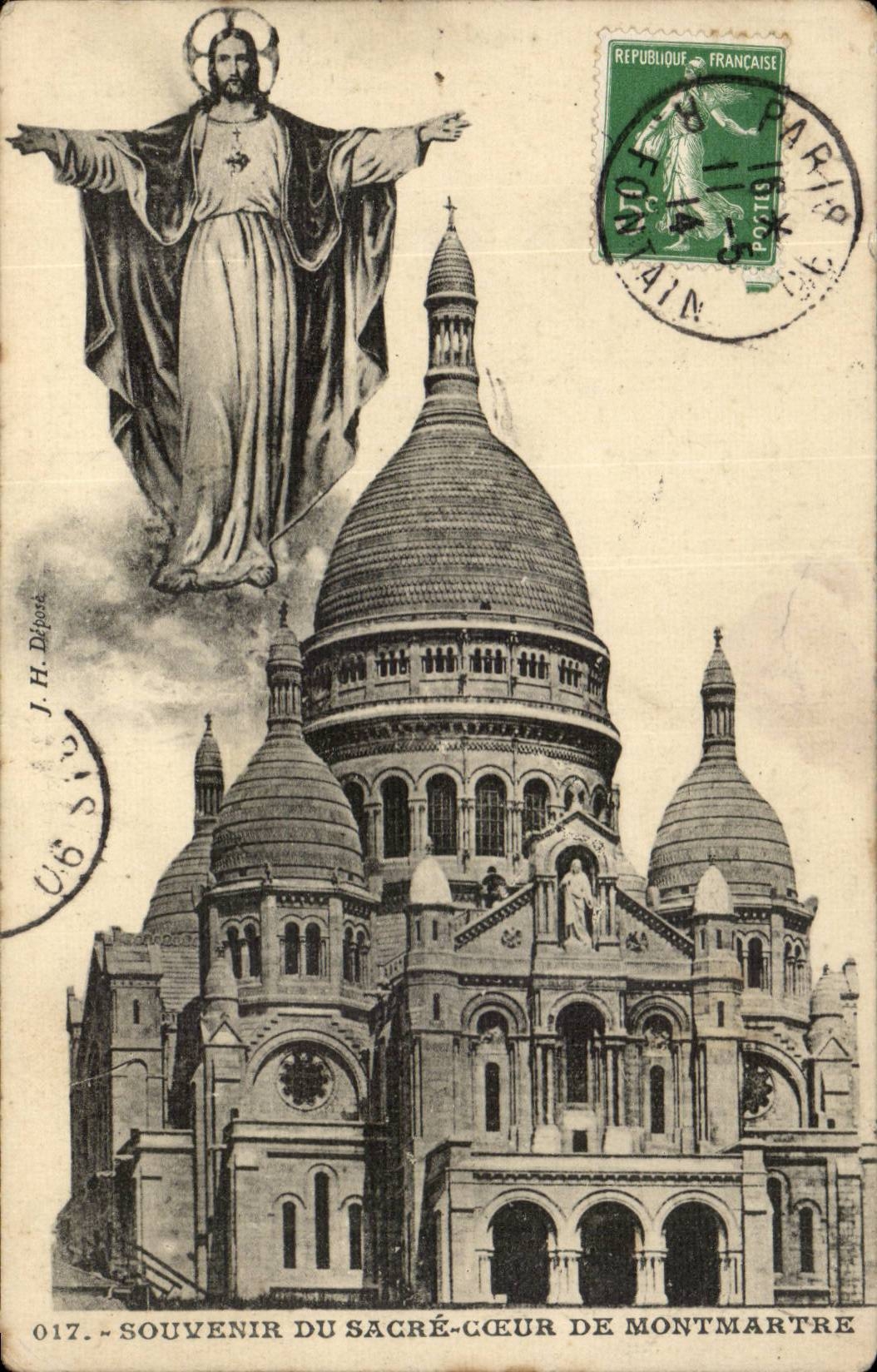 Paris CPA Souvenir du Sacre Coeur de Montmartre