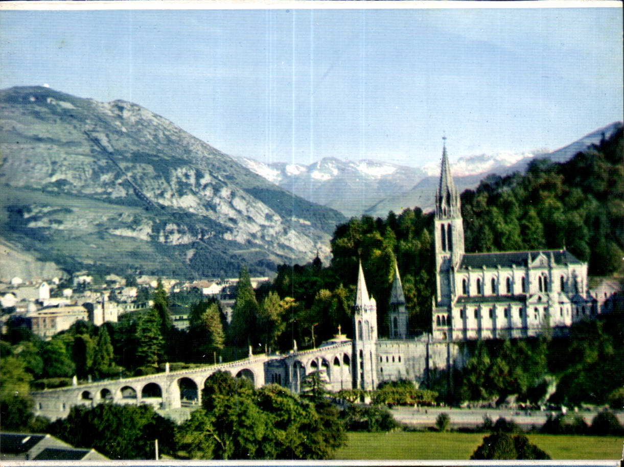 Lourdes CPA the basilica and the peak of Jer